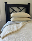 Dye-Free Natural Organic Muslin Standard Pillowcase Set of 2 Organic Pillowcase Gray Heron