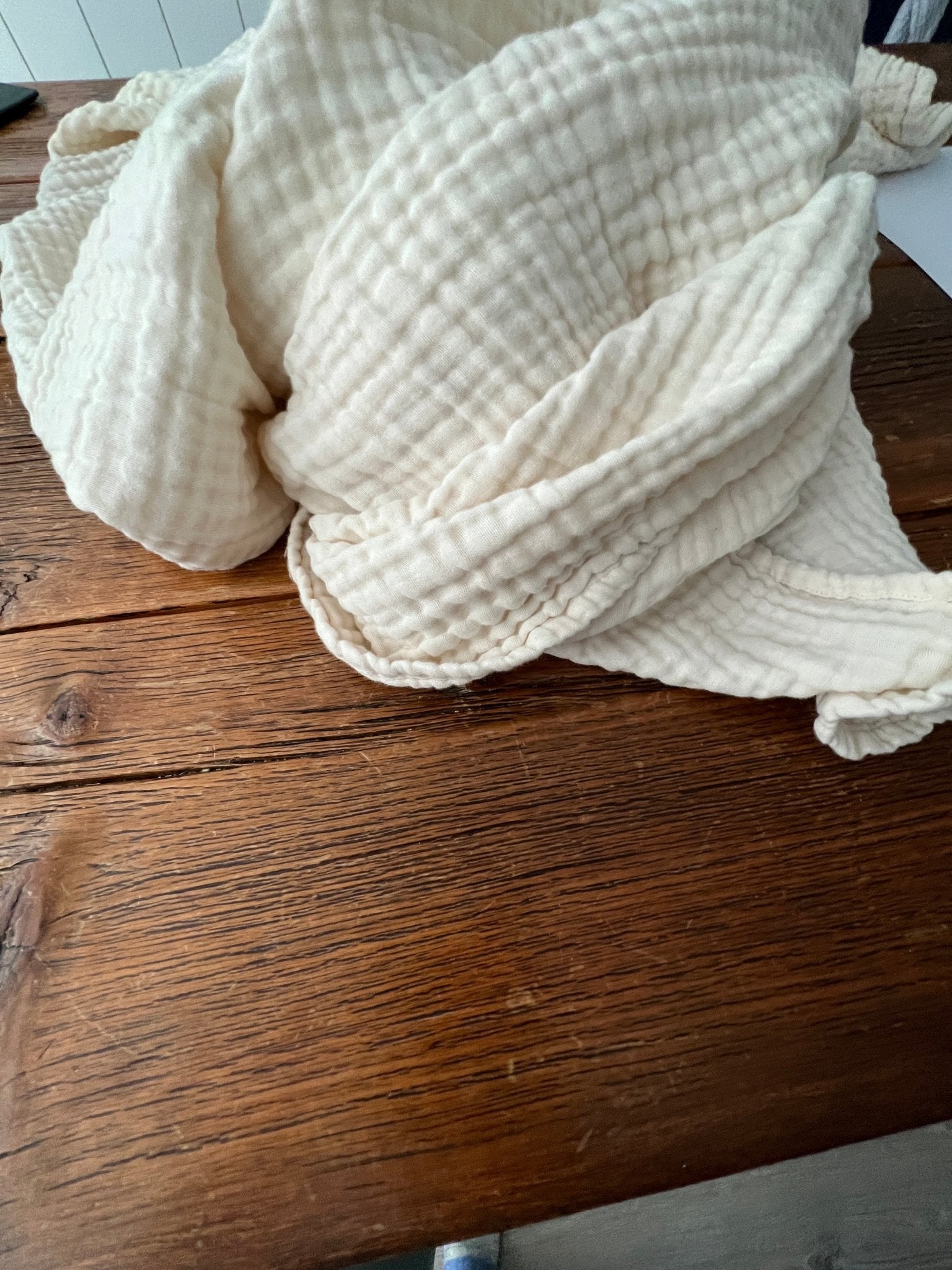 Dye-Free Natural Summer-Weight Organic Muslin Oversized Throw