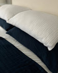 Navy All-Season Organic Muslin King Blanket Adult Organic Cotton Muslin Blanket Gray Heron