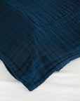 Navy All-Season Organic Muslin King Blanket Adult Organic Cotton Muslin Blanket Gray Heron