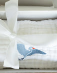 Navy All-Season Organic Muslin Mini Blanket 8 Layer Muslin Baby Blanket Gray Heron