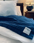 Navy All-Season Organic Muslin Queen Blanket Adult Organic Cotton Muslin Blanket Gray Heron