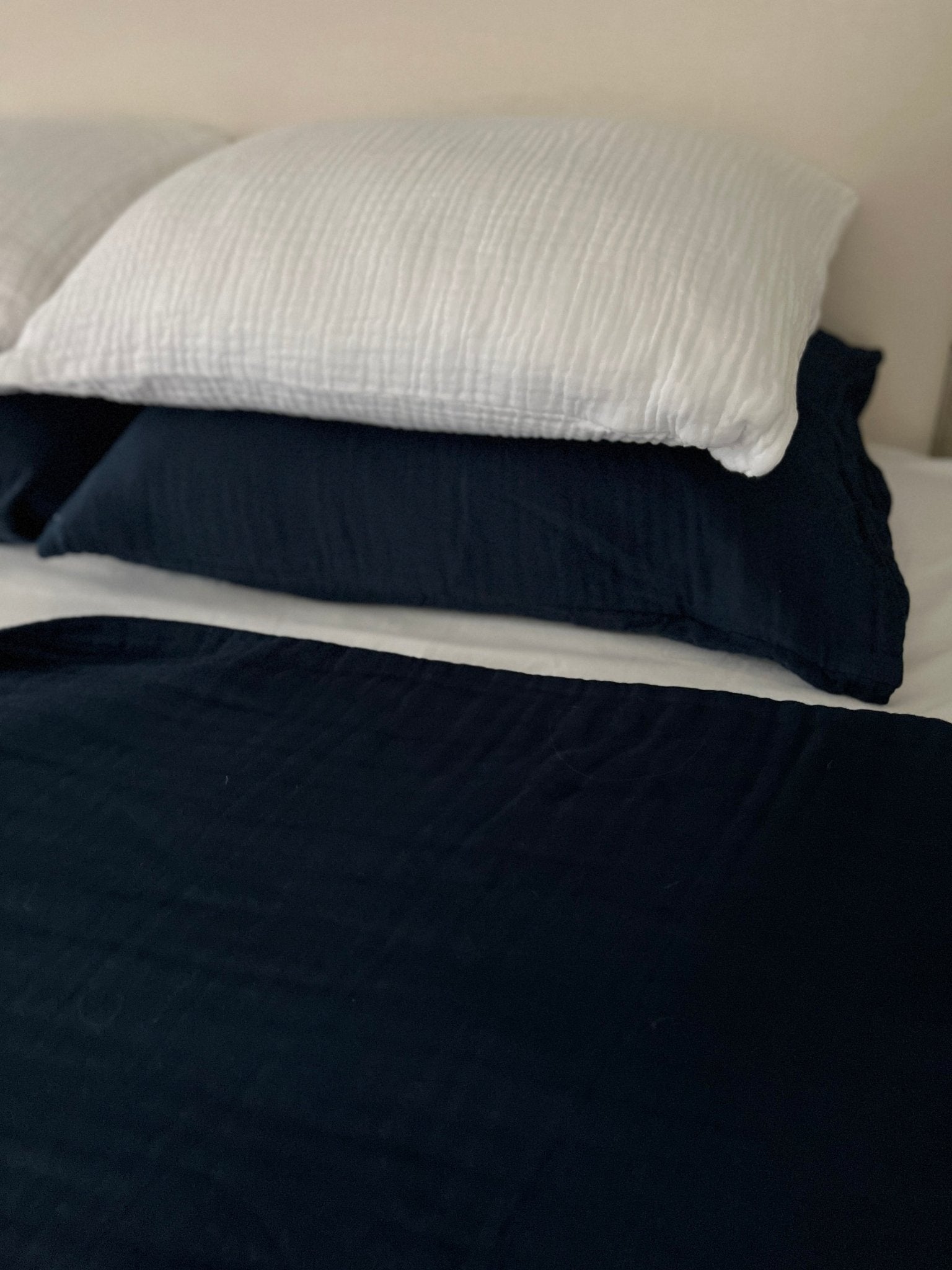 Navy All-Season Organic Muslin Queen Blanket Adult Organic Cotton Muslin Blanket Gray Heron