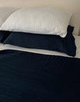 Navy All-Season Organic Muslin Queen Blanket Adult Organic Cotton Muslin Blanket Gray Heron