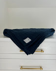 Navy All-Season Organic Muslin Throw Blanket Organic Cotton Muslin Blanket Gray Heron