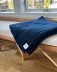 Navy All-Season Organic Muslin Throw Blanket Organic Cotton Muslin Blanket Gray Heron