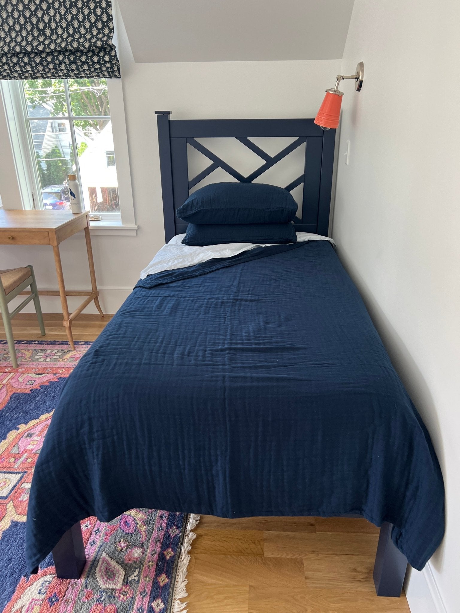 Navy All-Season Organic Muslin Twin Blanket Organic Cotton Muslin Blanket Gray Heron