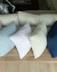 Navy Organic Muslin 22" Throw Pillowcase Organic Pillowcase Gray Heron