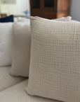 Navy Organic Muslin 22" Throw Pillowcase Organic Pillowcase Gray Heron