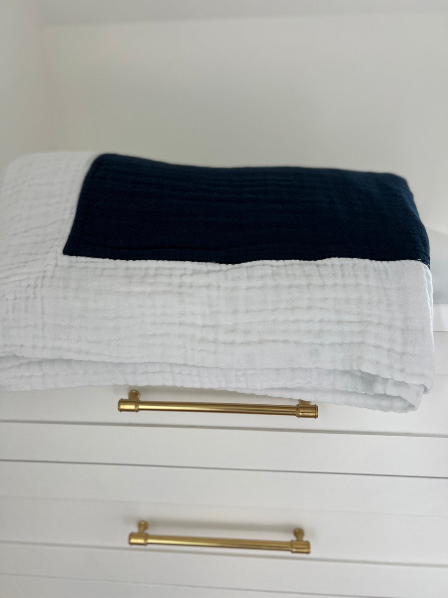 Navy & Snow All-Season Organic Muslin Throw Blanket Organic Cotton Muslin Blanket Gray Heron