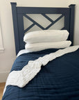 Navy & Snow All-Season Organic Muslin Twin Blanket Sale Organic Cotton Muslin Blanket Gray Heron