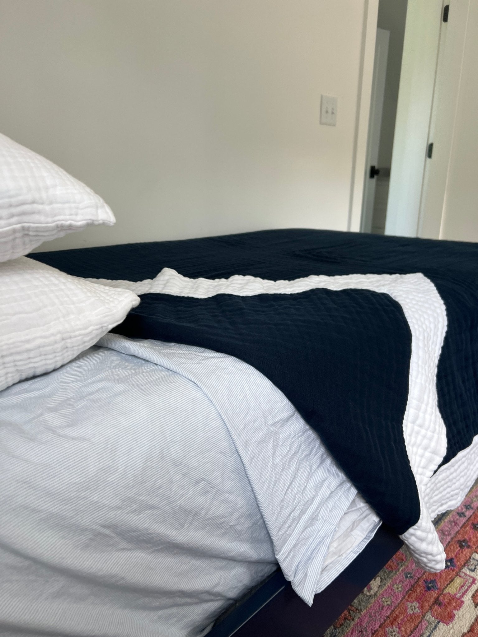 Navy & Snow All-Season Organic Muslin Twin Blanket Sale Organic Cotton Muslin Blanket Gray Heron