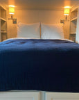 Navy Summer-Weight Organic Muslin Queen Blanket Adult Organic Cotton Muslin Blanket Gray Heron