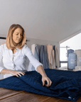 Navy Summer Weight Organic Muslin Twin Blanket Adult Organic Cotton Muslin Blanket Gray Heron