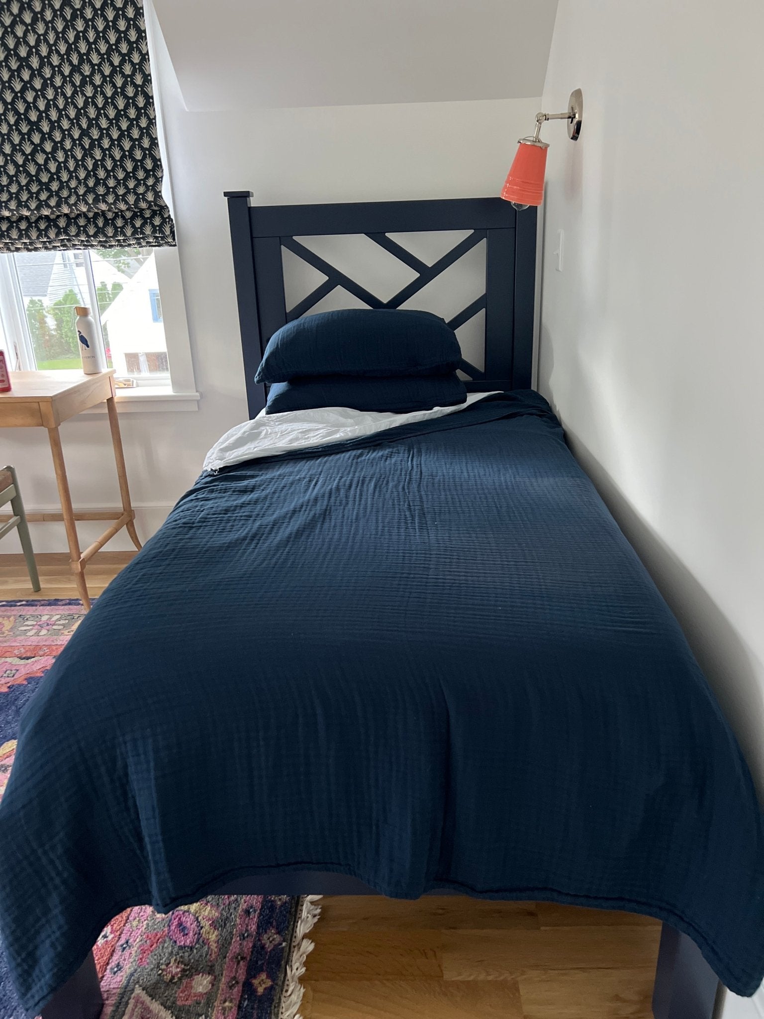 Navy Summer Weight Organic Muslin Twin Blanket Adult Organic Cotton Muslin Blanket Gray Heron