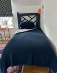 Navy Summer Weight Organic Muslin Twin Blanket Adult Organic Cotton Muslin Blanket Gray Heron