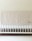 Oat All-Season Organic Muslin Mini Blanket 8 Layer Muslin Baby Blanket Gray Heron
