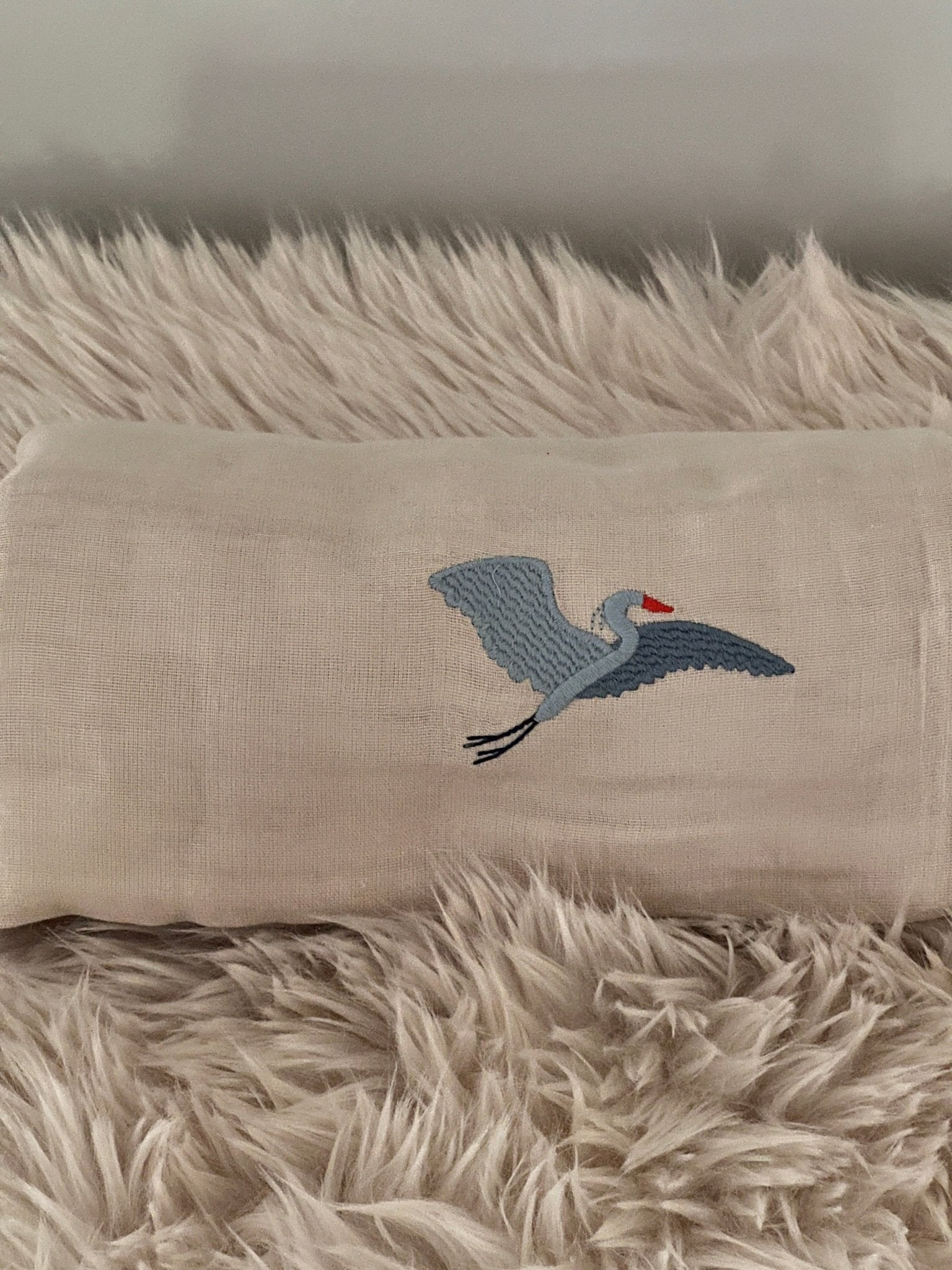 Oat All-Season Organic Muslin Mini Blanket 8 Layer Muslin Baby Blanket Gray Heron