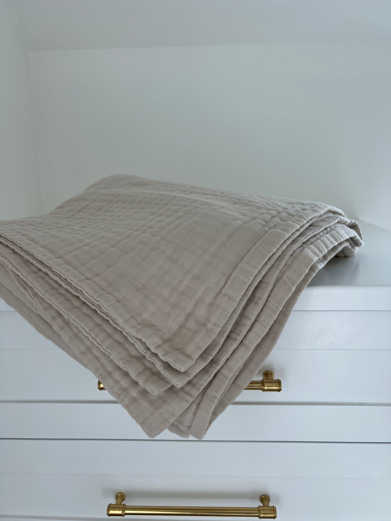 Oat All-Season Organic Muslin Throw Blanket Organic Cotton Muslin Blanket Gray Heron