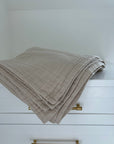 Oat All-Season Organic Muslin Throw Blanket Organic Cotton Muslin Blanket Gray Heron