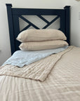 Organic Muslin Summer-Weight Queen Blanket – Oat Adult Organic Cotton Muslin Blanket Gray Heron
