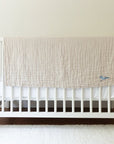Oat Summer-Weight Organic Muslin Mini Blanket Organic Baby Blanket Gray Heron