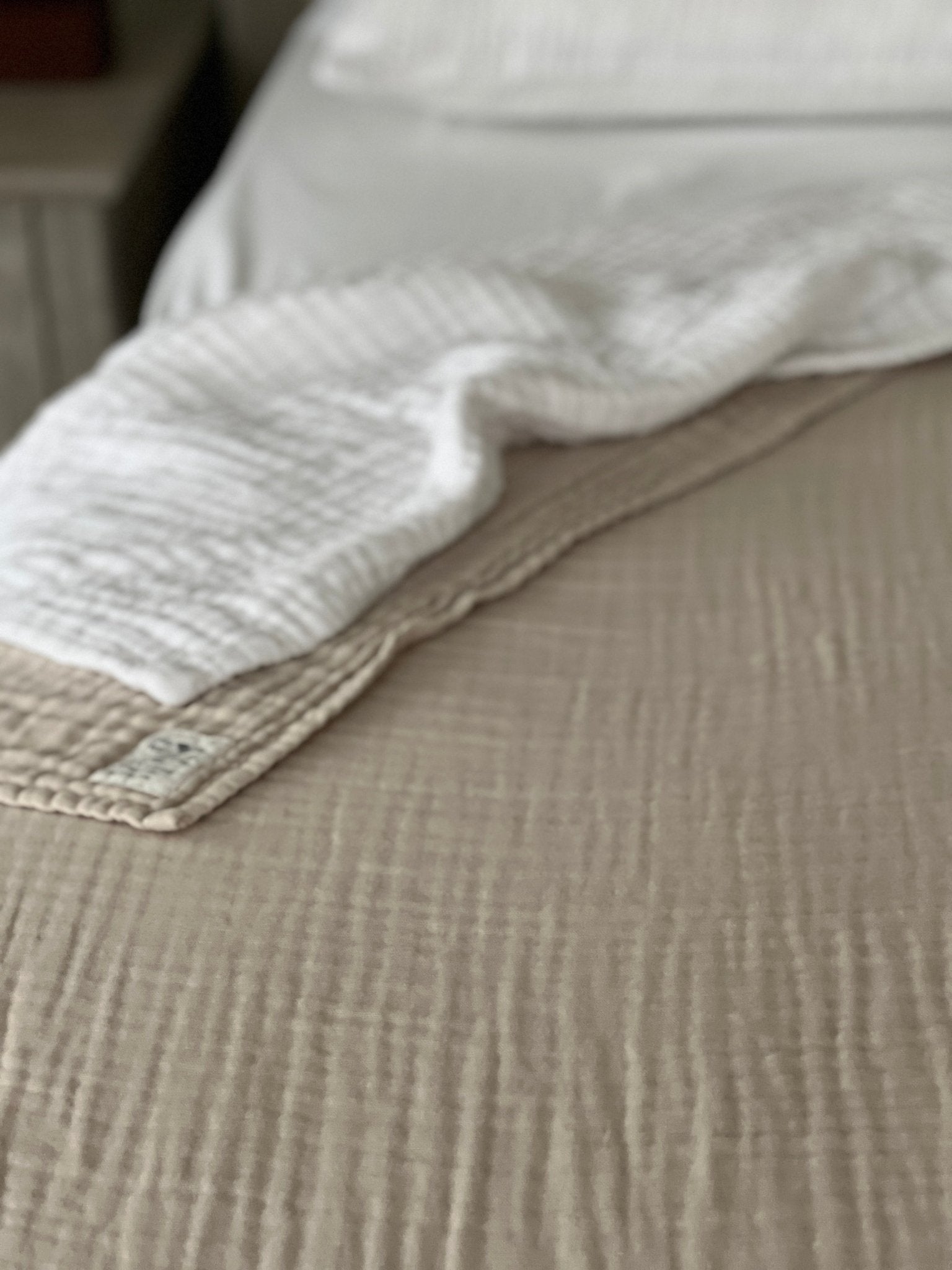Oat Summer-Weight Organic Muslin Queen Blanket Adult Organic Cotton Muslin Blanket Gray Heron