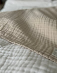 Oat Summer-Weight Organic Muslin Queen Blanket Adult Organic Cotton Muslin Blanket Gray Heron