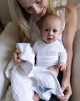 Organic Muslin All-Season Mini Blanket - Mist 8 Layer Muslin Baby Blanket Gray Heron