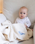 Organic Muslin All-Season Mini Blanket - Mist 8 Layer Muslin Baby Blanket Gray Heron