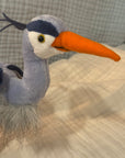 Organic Muslin Summer-Weight Stork Blanket with Personalization Option – Sky Blue Organic Baby Blanket Gray Heron