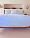 Organic Muslin Summer-Weight King Blanket – Mist Adult Organic Cotton Muslin Blanket Gray Heron