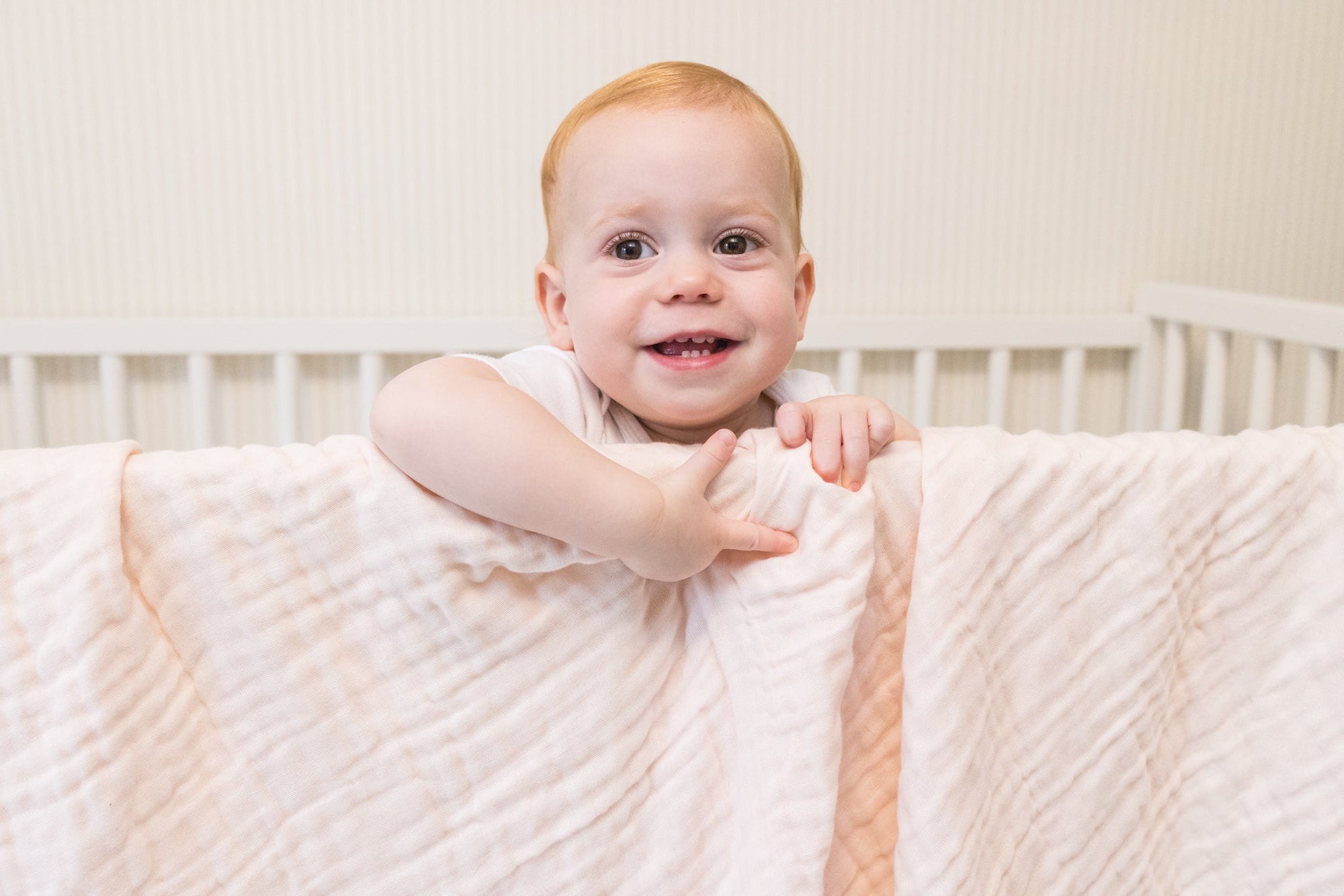 Petal Summer-Weight Organic Muslin Mini Blanket (no heron on this one!) Organic Baby Blanket Gray Heron