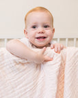 Petal Summer-Weight Organic Muslin Mini Blanket (no heron on this one!) Organic Baby Blanket Gray Heron