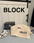 Petal Summer-Weight Organic Muslin Mini Stork Blanket with Monogram Option Organic Baby Blanket Gray Heron