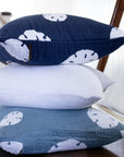 Sand Dollar Navy Organic Muslin 22" Throw Pillowcase Organic Pillowcase Gray Heron