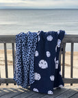 Sand Dollar Navy & Snow All-Season Organic Muslin Throw Blanket Organic Cotton Muslin Blanket Gray Heron