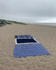 Sand Dollar Navy & Snow All-Season Organic Muslin Throw Blanket Organic Cotton Muslin Blanket Gray Heron