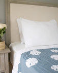 Sand Dollar Slate All-Season Organic Muslin Twin Blanket Organic Cotton Muslin Blanket Gray Heron