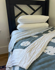 Sand Dollar Slate All-Season Organic Muslin Twin Blanket Organic Cotton Muslin Blanket Gray Heron