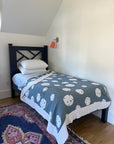 Sand Dollar Slate All-Season Organic Muslin Twin Blanket Organic Cotton Muslin Blanket Gray Heron