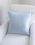 Sky 22" Organic Throw Pillow Cover Muslin Throw Pillow Gray Heron
