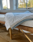 Sky & Snow All-Season Organic Oversized Muslin Throw Blanket Organic Cotton Muslin Blanket Gray Heron