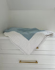 Sky & Snow All-Season Organic Oversized Muslin Throw Blanket Organic Cotton Muslin Blanket Gray Heron