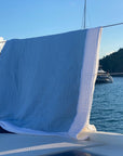 Sky & Snow All-Season Organic Oversized Muslin Throw Blanket Organic Cotton Muslin Blanket Gray Heron