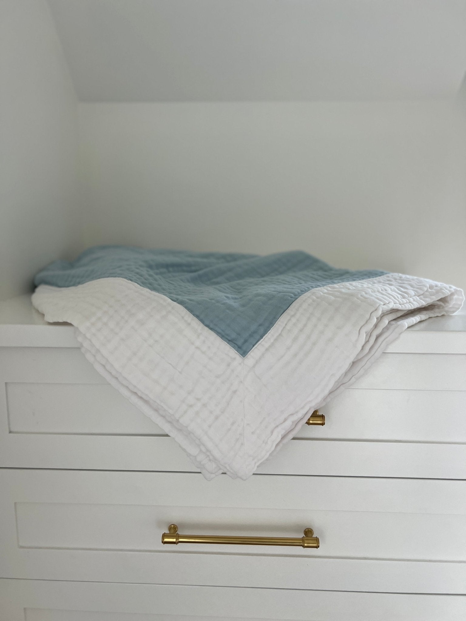 Sky & Snow All-Season Organic Muslin Twin Blanket Organic Cotton Muslin Blanket Gray Heron