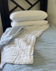 Sky & Snow All-Season Organic Muslin Twin Blanket Organic Cotton Muslin Blanket Gray Heron