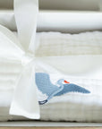 Snow Summer-Weight Organic Muslin Mini Blanket Organic Baby Blanket Gray Heron