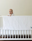 Snow All-Season Organic Muslin Mini Blanket 8 Layer Muslin Baby Blanket Gray Heron