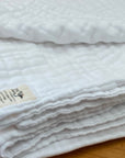 Snow All-Season Organic Muslin Oversized Throw Blanket Organic Cotton Muslin Blanket Gray Heron